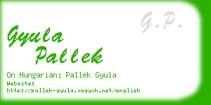 gyula pallek business card